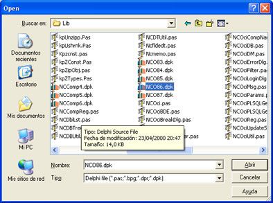 Instalar componentes Delphi - Seleccionar dpk